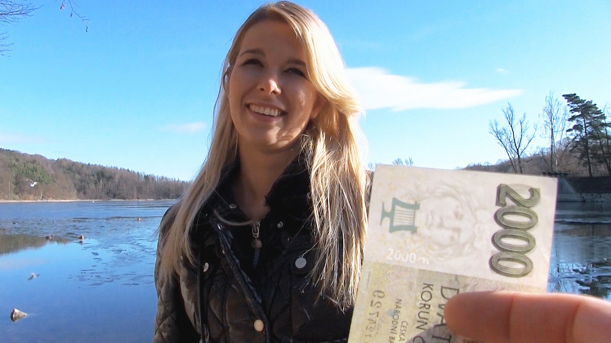 Euro Blonde Bangs Outdoors