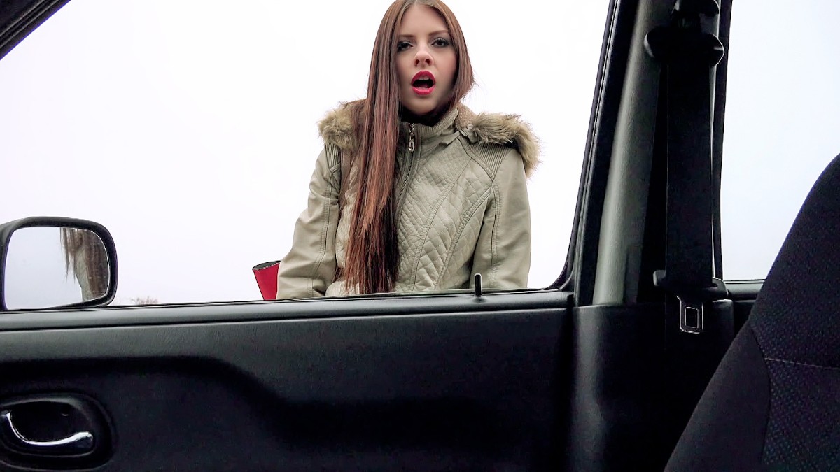 Hitchhiker Gives Blowjob in Car