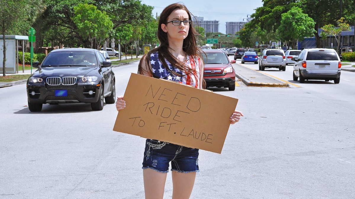 Stranded Teen Sucks Cock