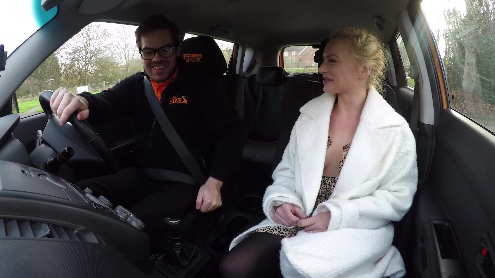 Polish blonde driving lesson 2