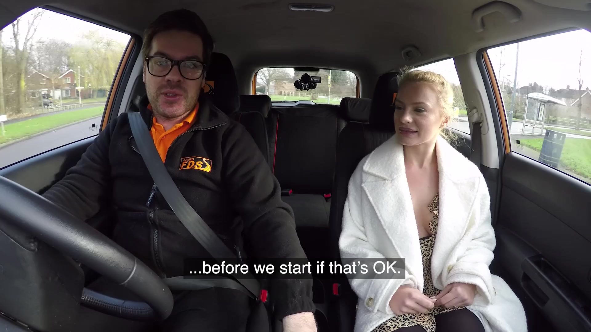 Polish blonde driving lesson 3