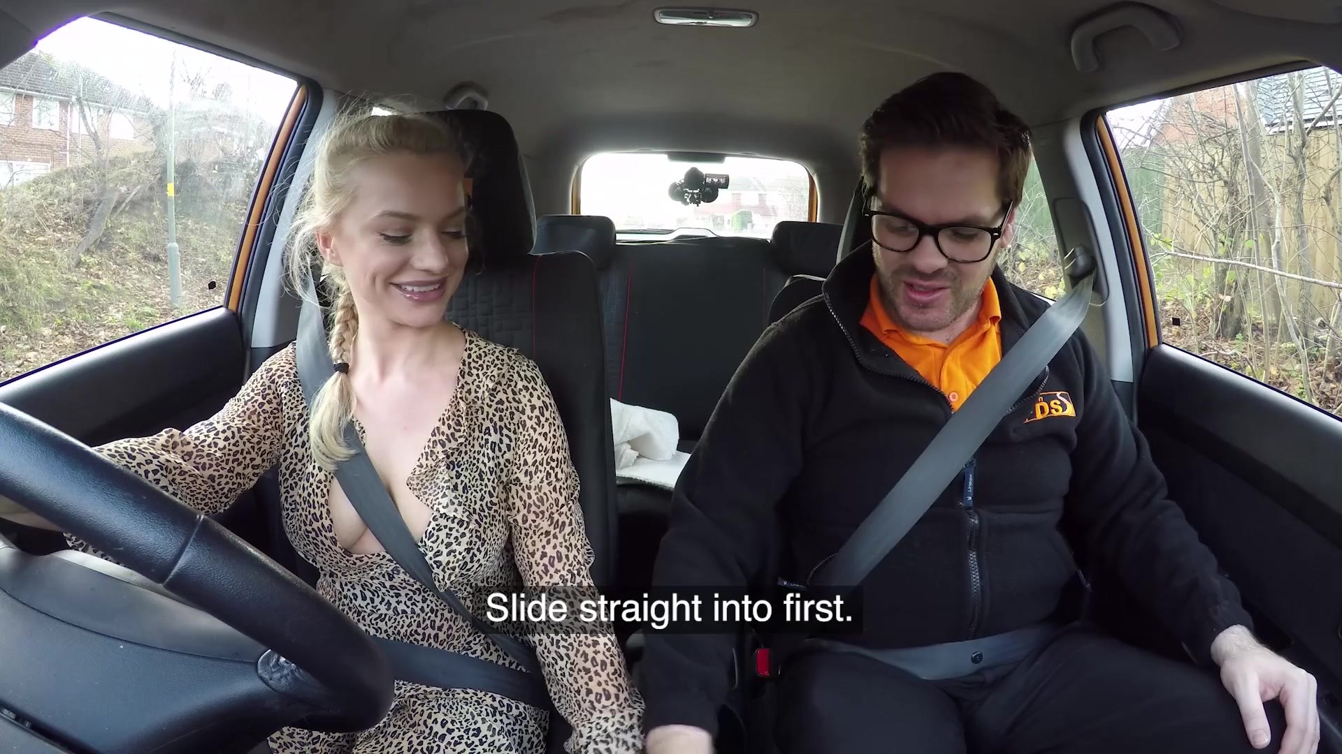 Polish blonde driving lesson 4