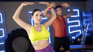 Dance coach works a big hard muscle with Nelly Kent, Liam Salvatore in Fitness Rooms by Sexy Hub