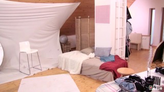 Rossella Visconti and Dyllon Day in European amateur fucked during photoshoot episode