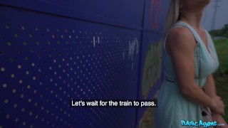 Lily Joy and Erik Everhard and Martin Gun in Blonde Fucked Behind Train Station episode