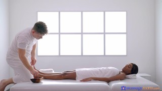 Asia Rae and Michael Fly in Oil drenched sex with Ebony UK babe episode