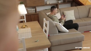 Violette Pink and Mugur in Czech blondie fucks and eats blind man's cum episode