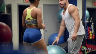 Misty Quinn and Peter Green in Gym Spy episode