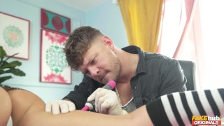 Tabatha Lust and Michael Fly in Fake Tattoo Artist episode