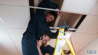 Malik Delgaty and Michael Vente in Stuck In The Ceiling episode