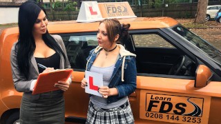 Spoiled Teen Has Her Driver's Test in Fake Driving School series with Jasmine Jae, Crystal Coxxx by Fake Hub