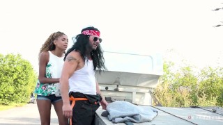 Luna Corazon and David Perry in Ebony girl pays car reparations with pussy episode