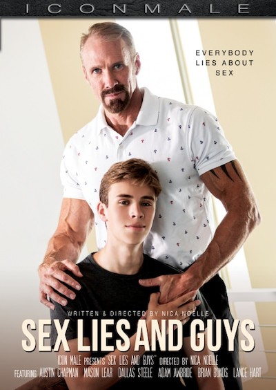 Sex Lies and Guys Porn DVD Cover with Adam Awbride, Austin Chapman, Brian Bonds, Dallas Steele, Lance Hart, Mason Lear naked 