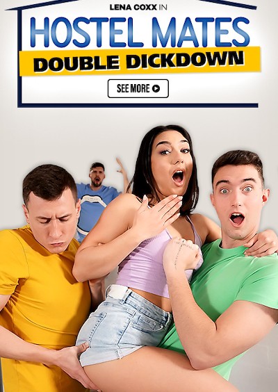 Hostel mates double dickdown Porn DVD Cover with Jimmy Bud, Charlie Dean, Lena Coxx naked 