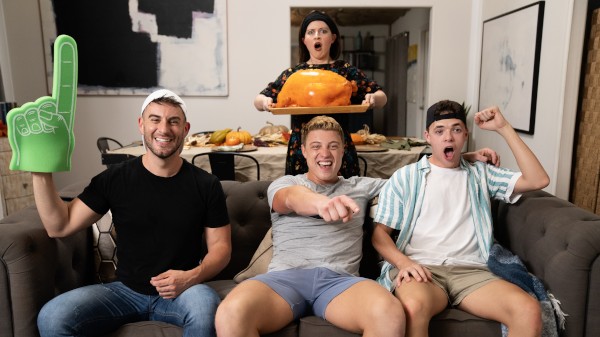 Right In Front Of My Turkey?! Porn Photo with Troye Dean, Logan Aarons naked