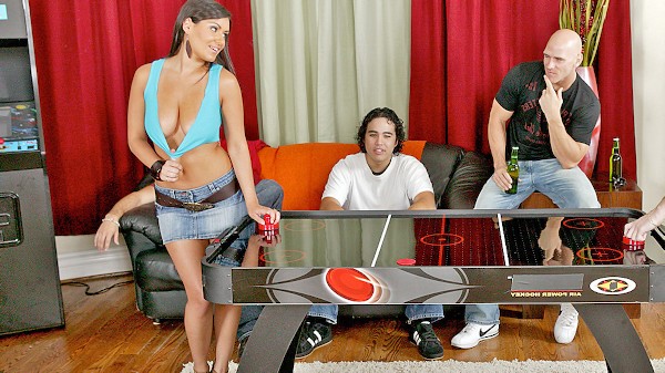 Air Hockey Hustle Porn Photo with Johnny Sins, Charley Chase naked